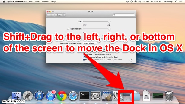 mac dock move to another screen